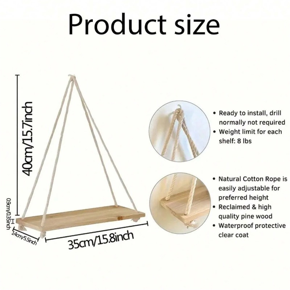 1pc Wood Hanging Shelve Swing  - Flower Wall Panel ulasan dan harga