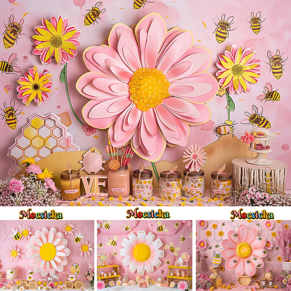 Mocsicka Sweet Daisy Girl Birt - Dessert Table Backdrop ulasan dan harga