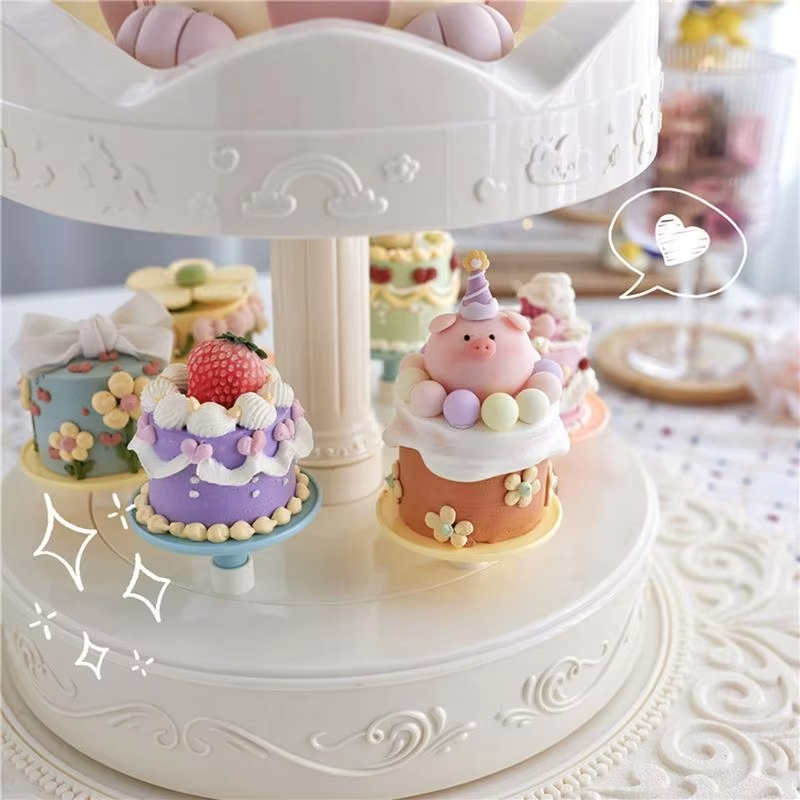 2-tier Automatic Rotating Cake - Cupcake Stand Tier ulasan dan harga