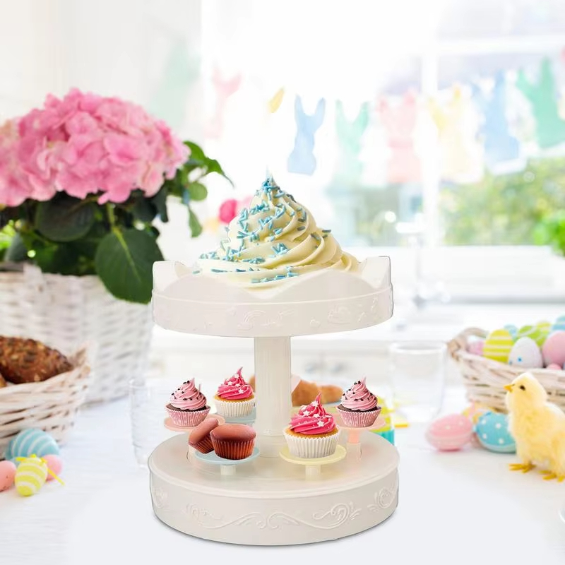 2-tier Automatic Rotating Cake - Cupcake Stand Tier ulasan dan harga