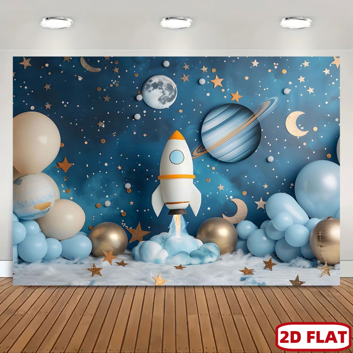 2D flat 1pc space theme party  - Event Launch Party ulasan dan harga