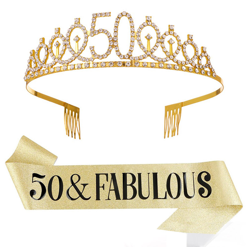 30- 50th  Birthday Anniversary - Birthday Sash Glitter ulasan dan harga