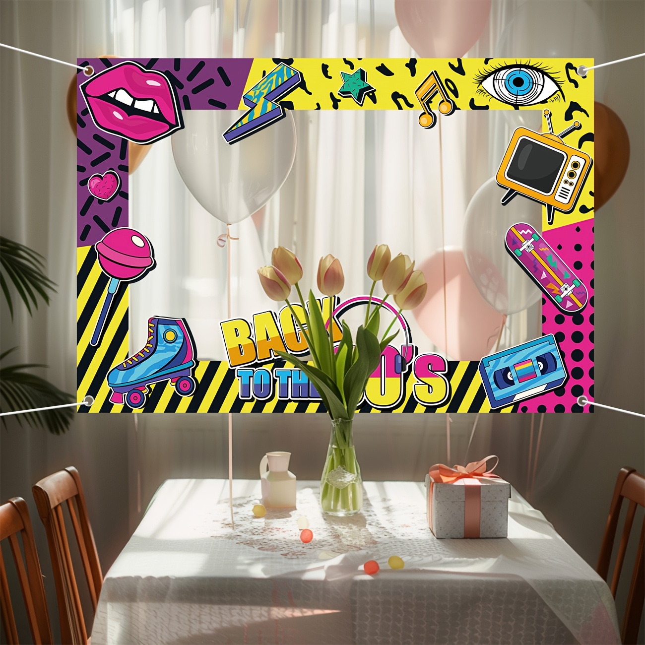 Back to The 80s Party Photo Bo - Photo Booth Frame ulasan dan harga