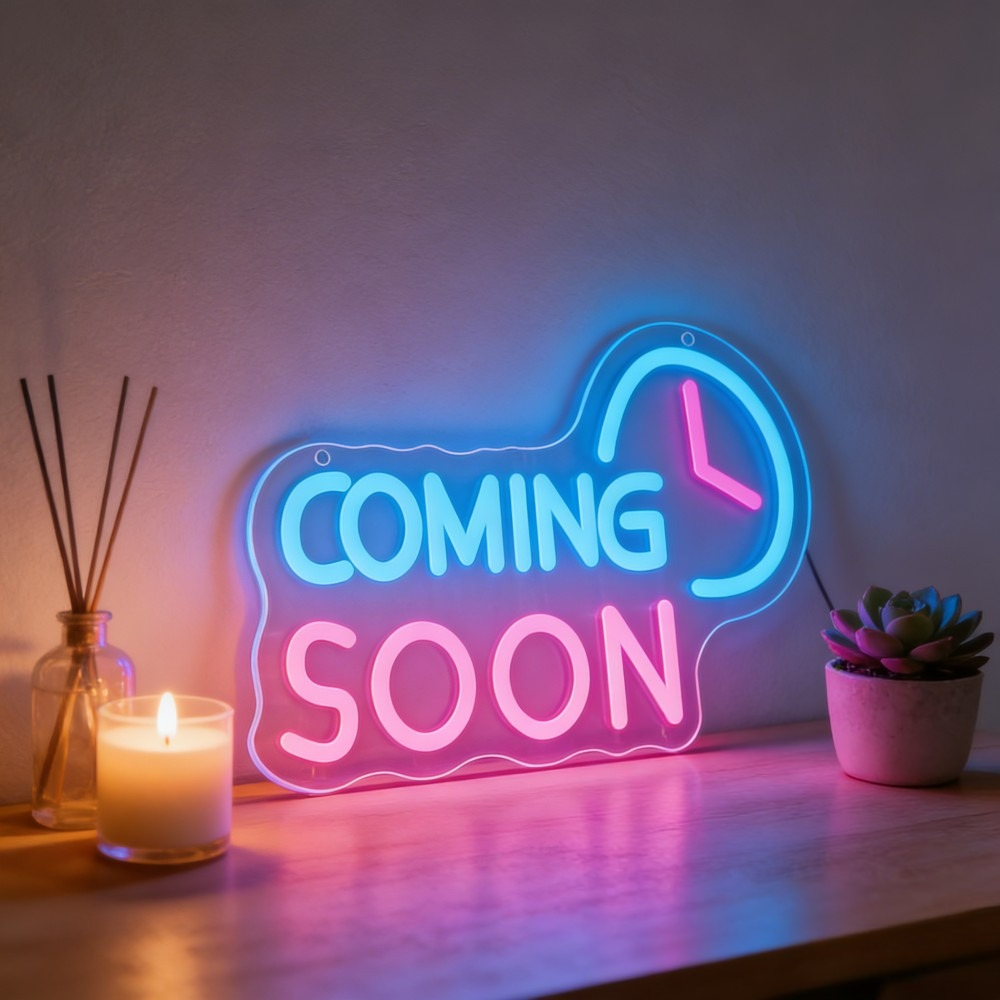 Coming Soon Neon Sign LED Ligh - Event Launch Party ulasan dan harga