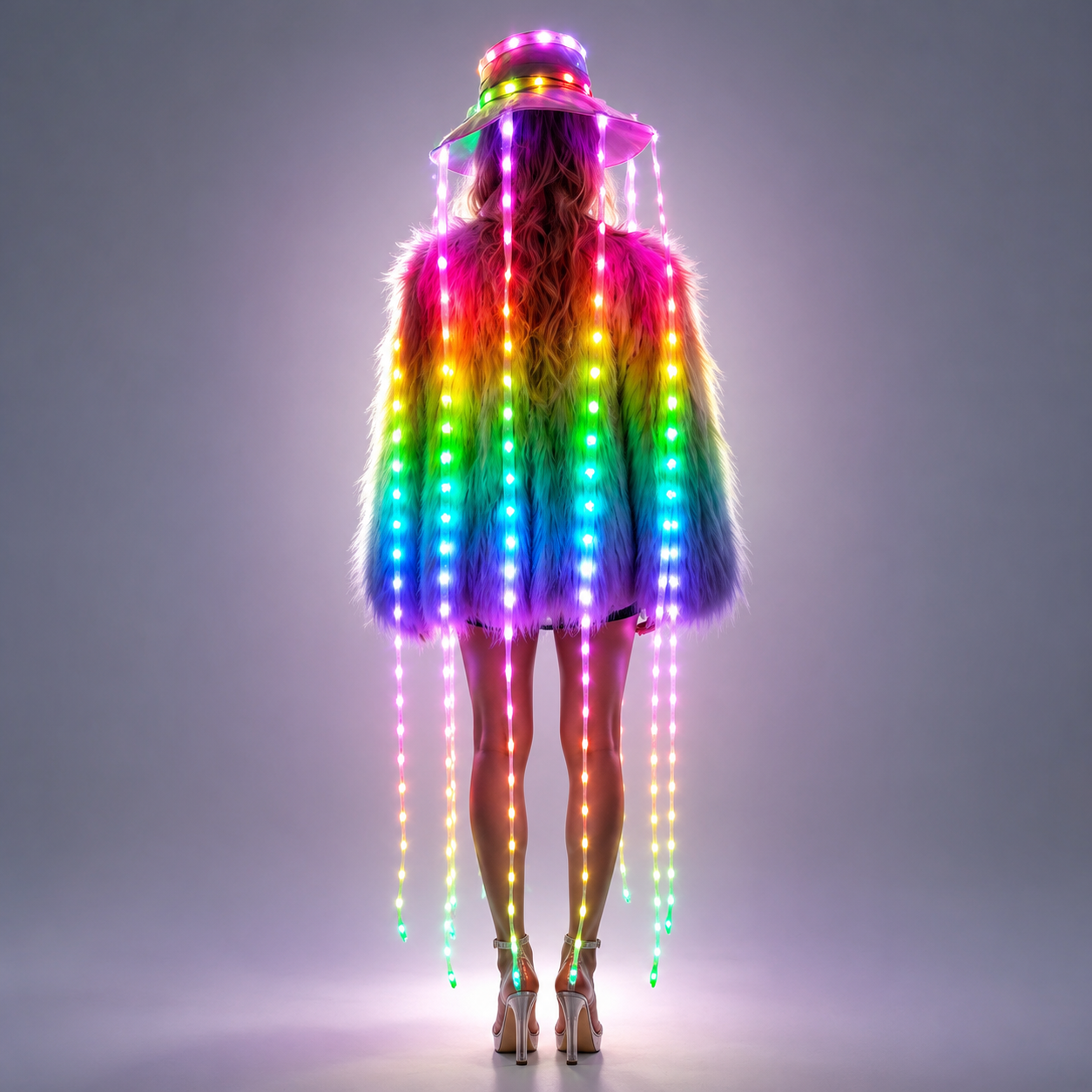 LED Jellyfish Hat Full Color L - Event Party Dj ulasan dan harga