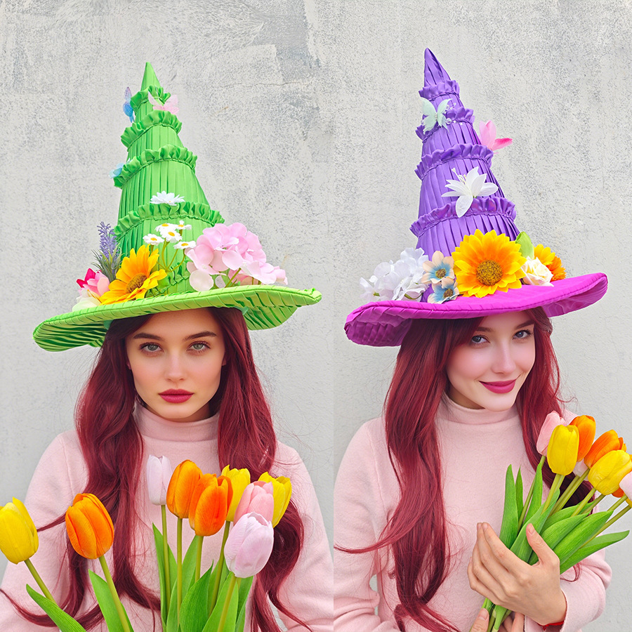 Easter Witch Hat Magic Girl Ha - Party Hat Cone ulasan dan harga