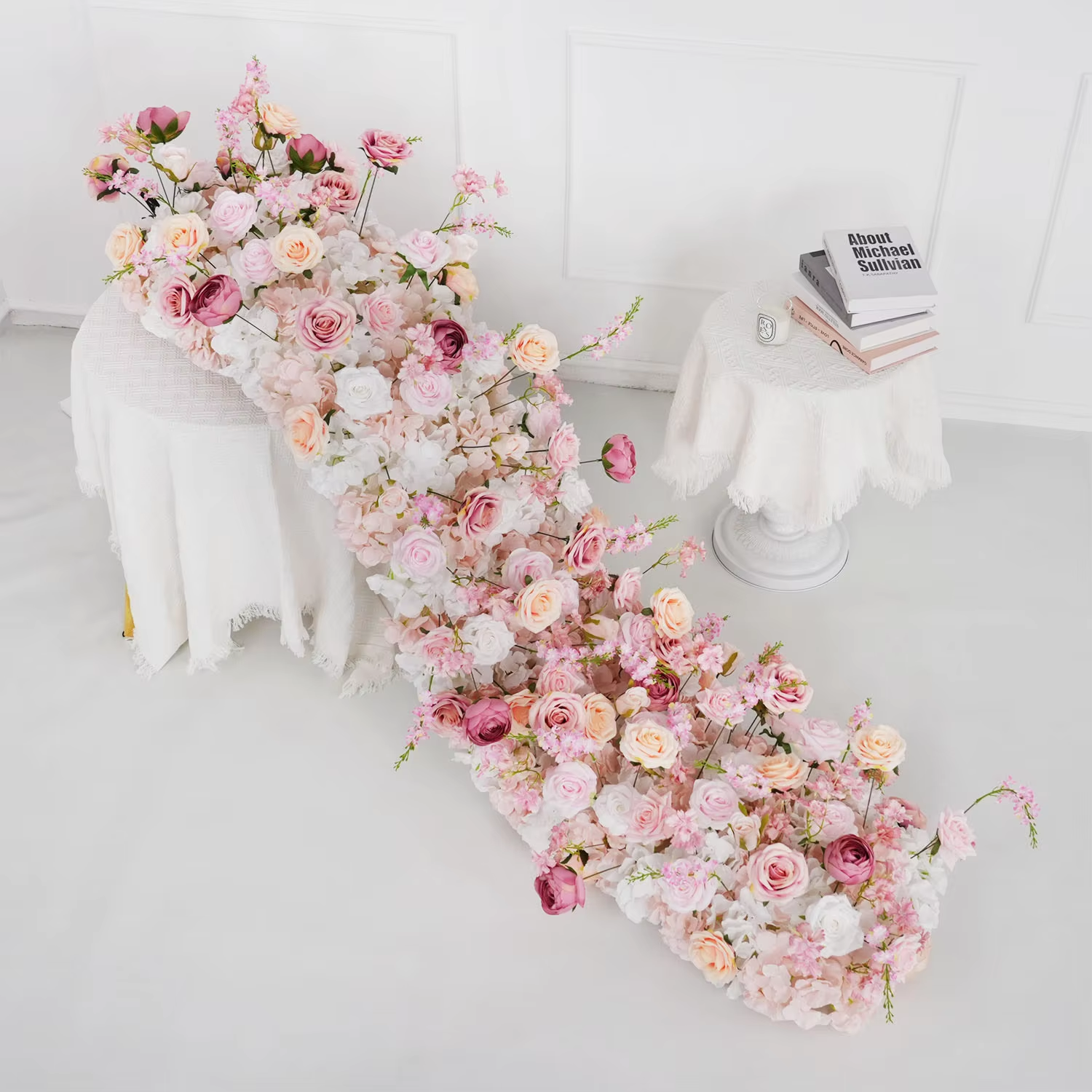Uflower 1m/2m Pink Rose Hydran - Flower Wall Panel ulasan dan harga