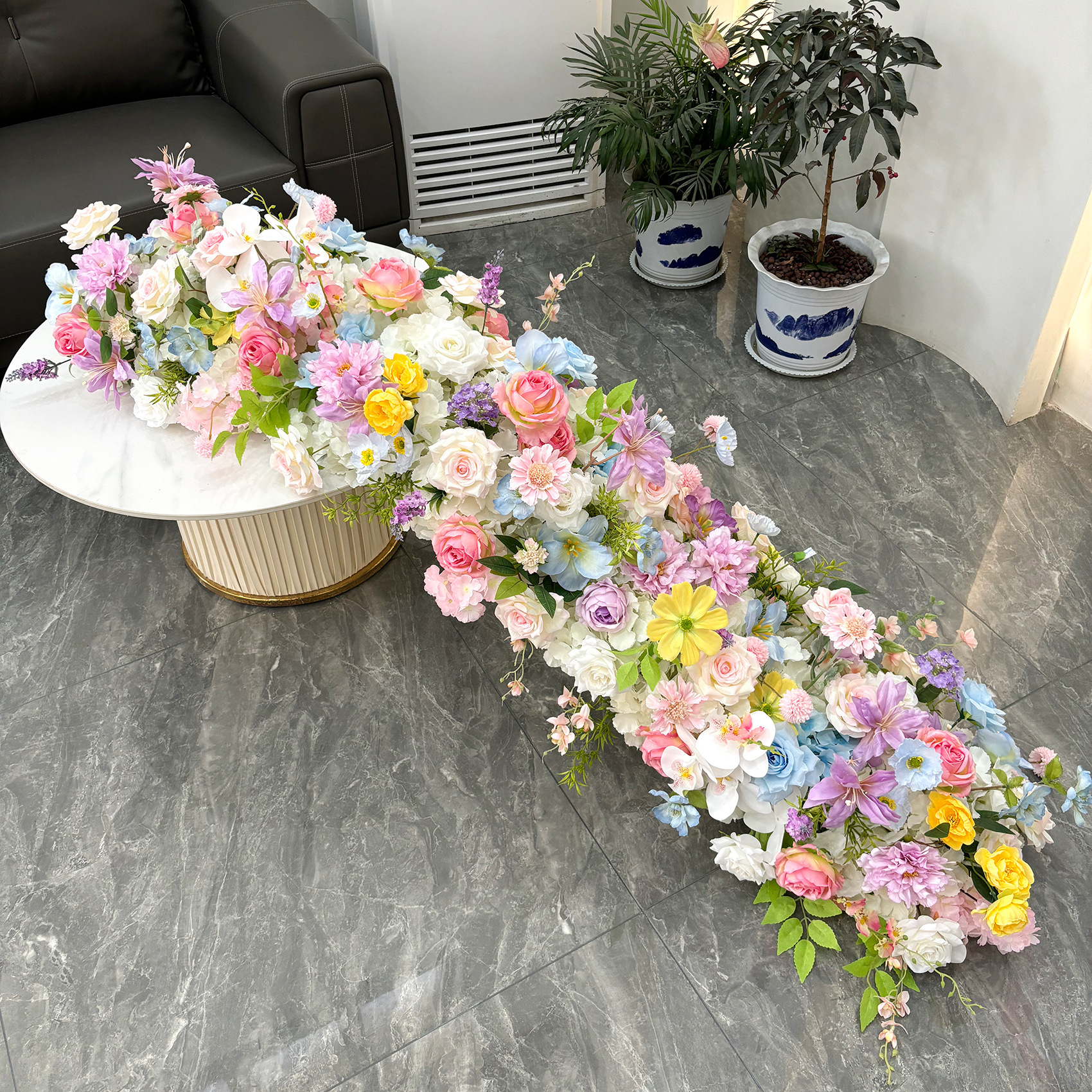 Uflower 1m/2m Pink Rose Hydran - Flower Wall Panel ulasan dan harga