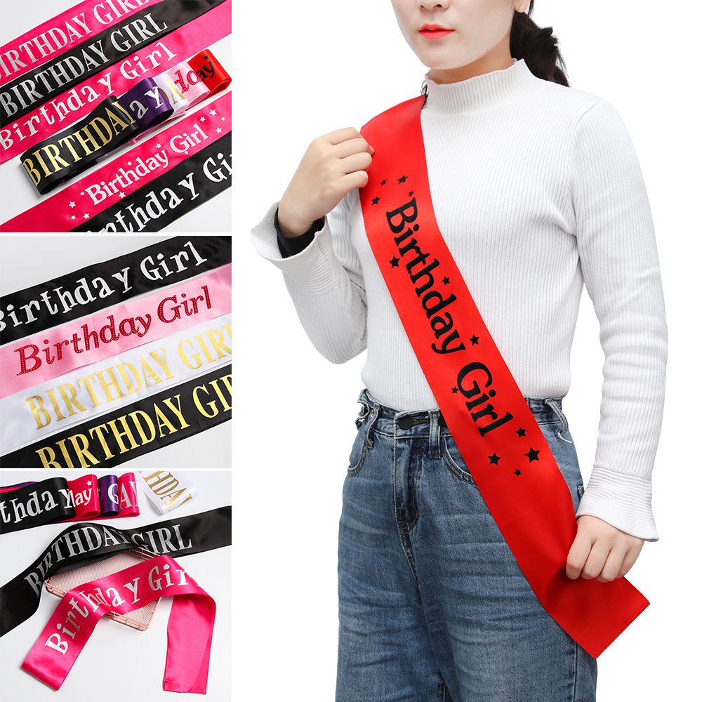 Birthday Girl Glitter Satin Sa - Birthday Sash Glitter ulasan dan harga