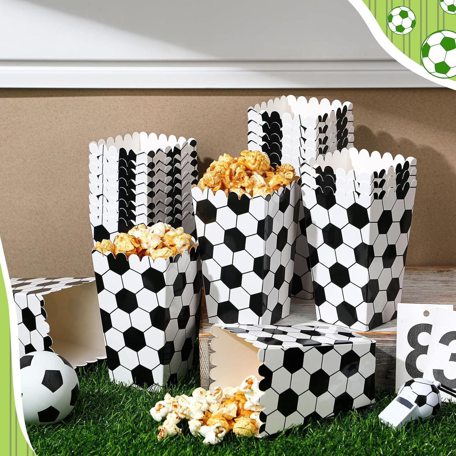 6/18Pcs  Football Popcorn Boxe - Event Party Box ulasan dan harga