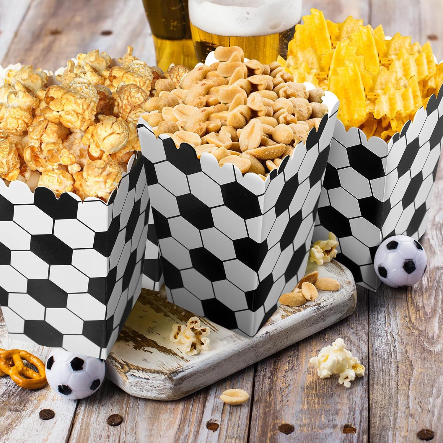 6/18Pcs  Football Popcorn Boxe - Event Party Box ulasan dan harga