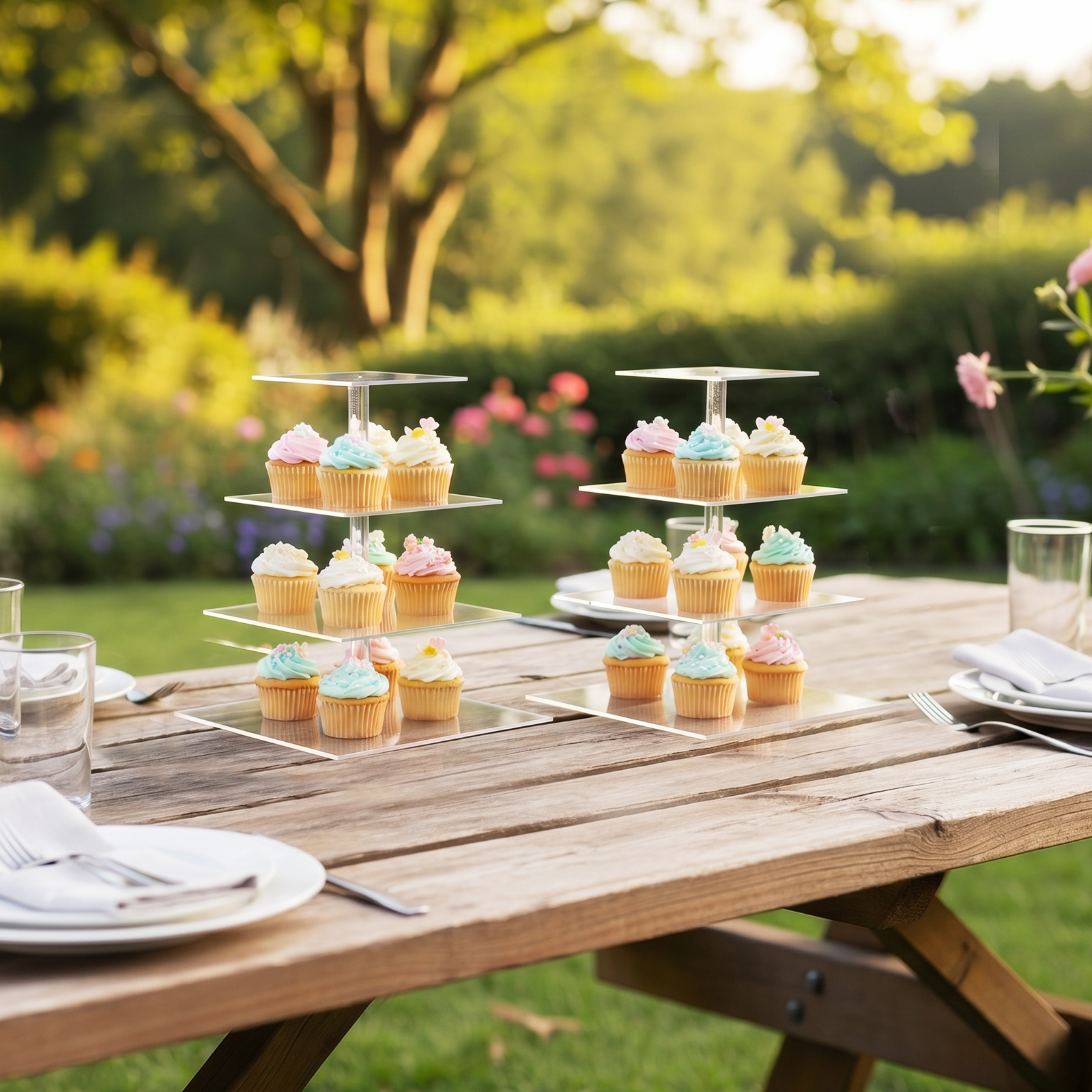 4 Tier Clear Cupcake Stand Cle - Cupcake Stand Tier ulasan dan harga
