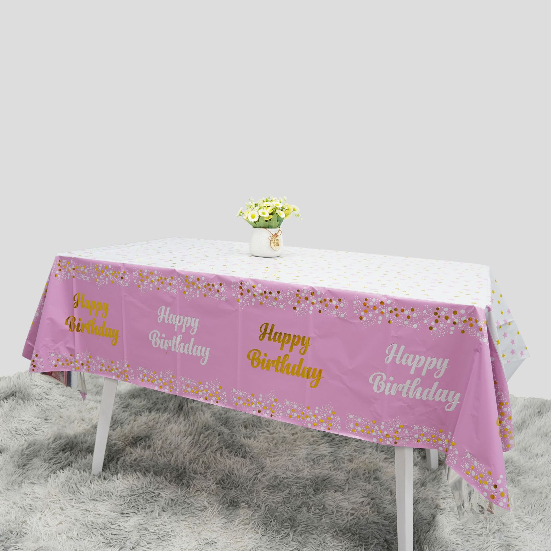 Happy Birthday Disposable Tabl - Table Cloth Disposable ulasan dan harga