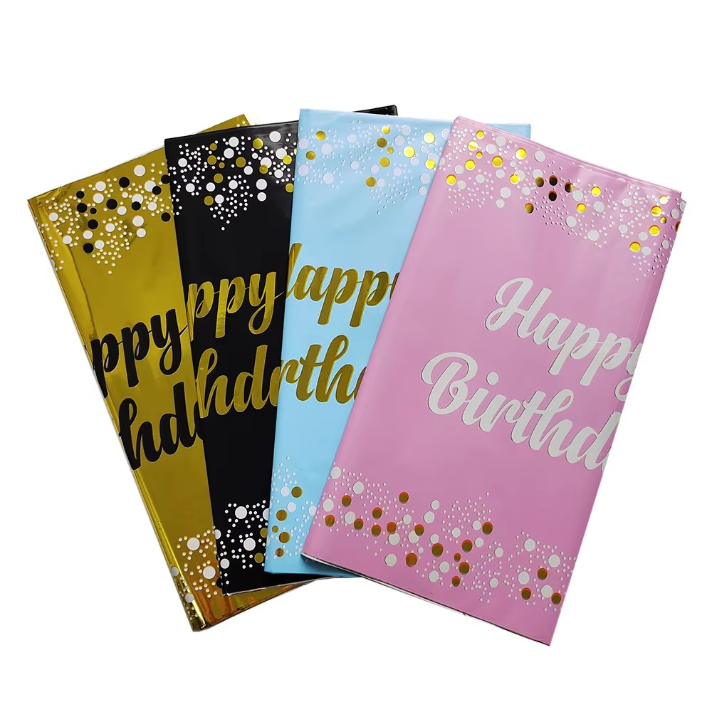 Happy Birthday Disposable Tabl - Table Cloth Disposable ulasan dan harga