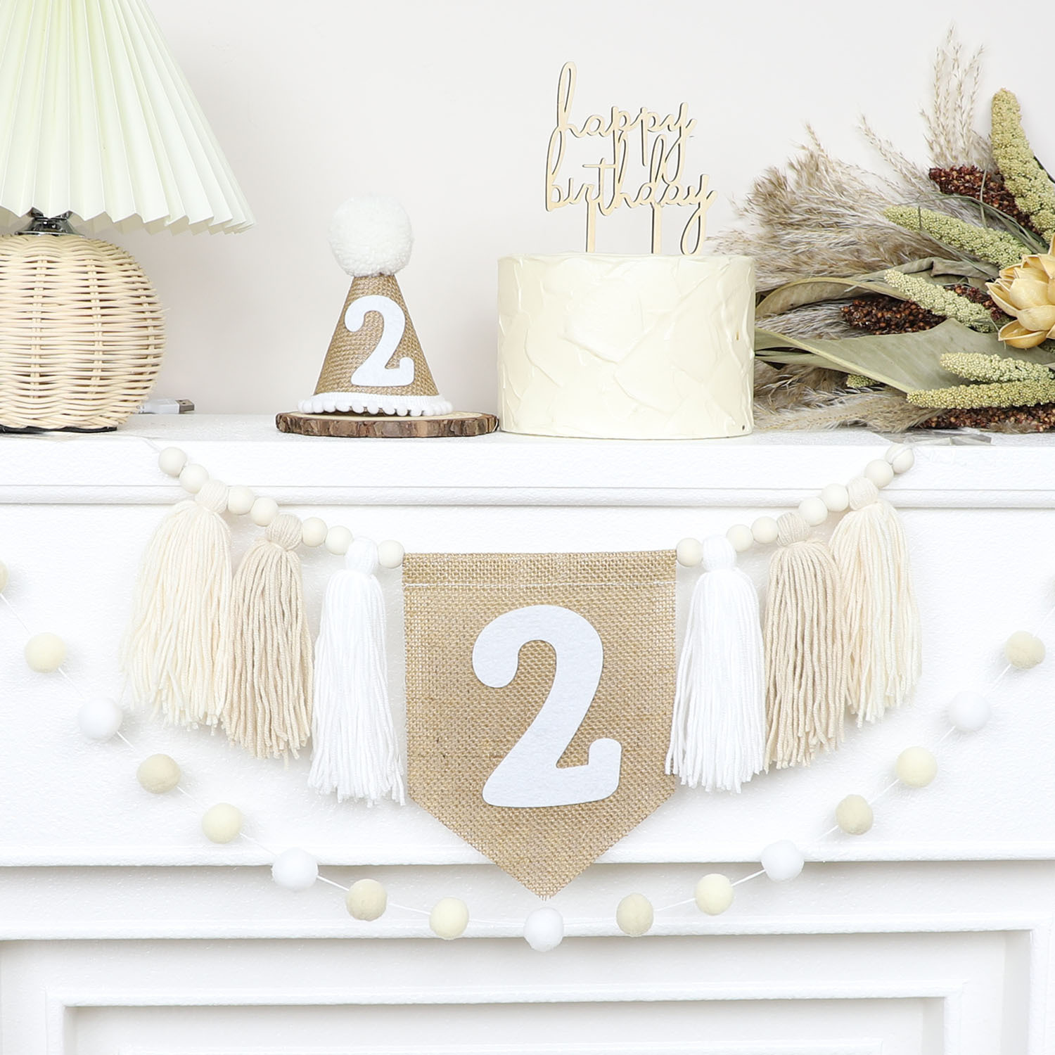 Birthday High Chair Banner Han - Party Hat Cone ulasan dan harga