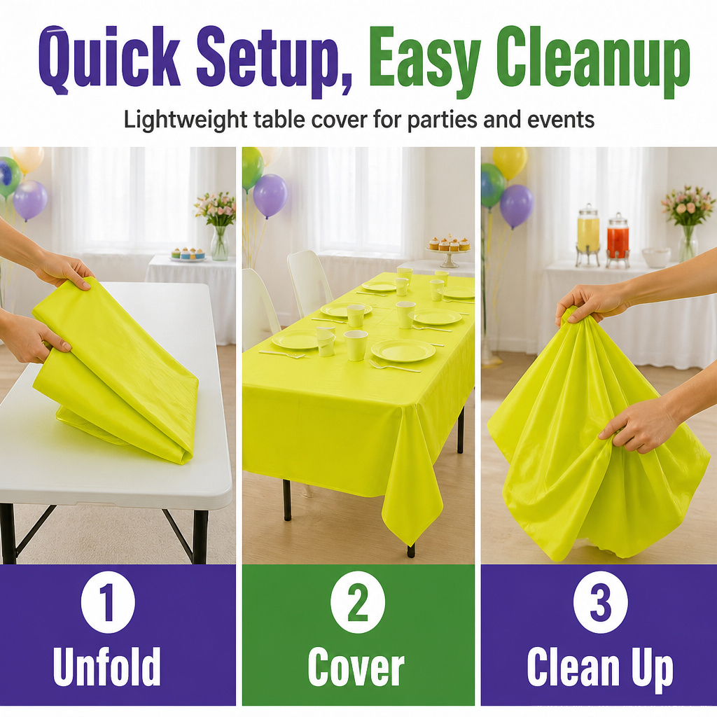 Thickened Macaron Fluorescent  - Table Cloth Disposable ulasan dan harga