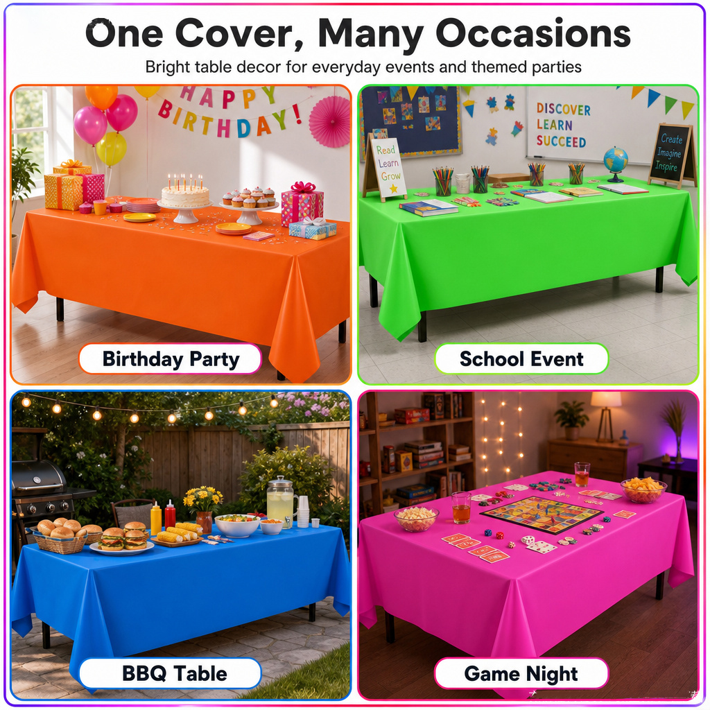 Thickened Macaron Fluorescent  - Table Cloth Disposable ulasan dan harga