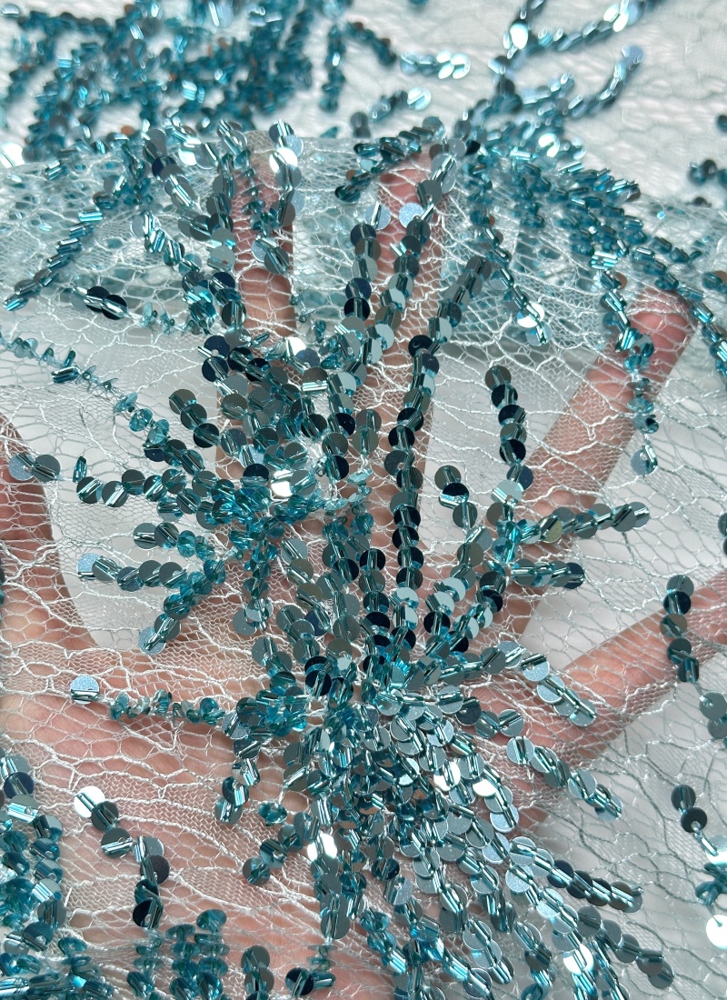 5 Yards African Net Lace Fabri - Glitter Tablecloth ulasan dan harga