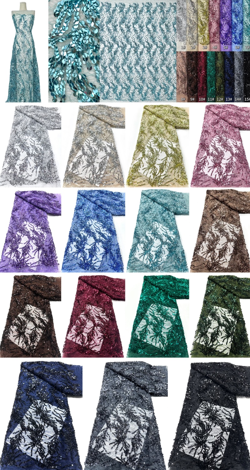 5 Yards African Net Lace Fabri - Glitter Tablecloth ulasan dan harga