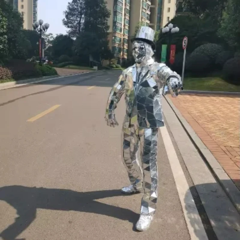 Mirror Man Costume Sliver glas - Event Party Dj ulasan dan harga