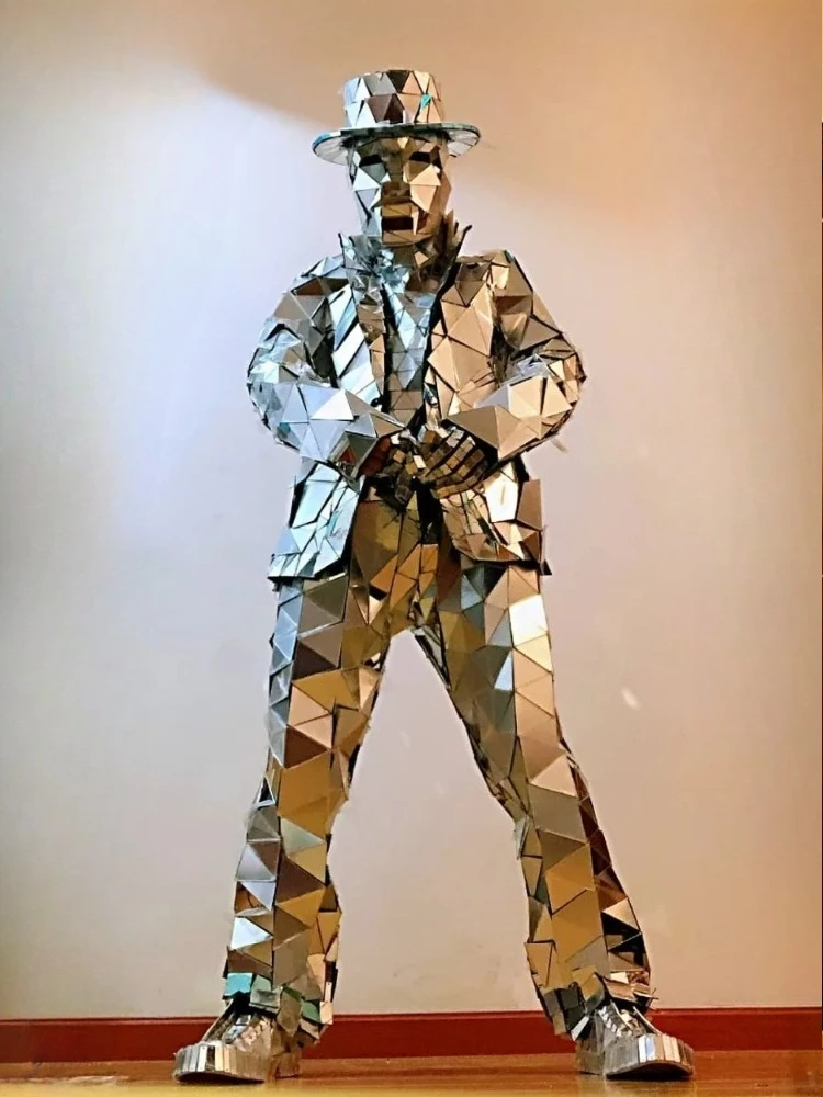 Mirror Man Costume Sliver glas - Event Party Dj ulasan dan harga