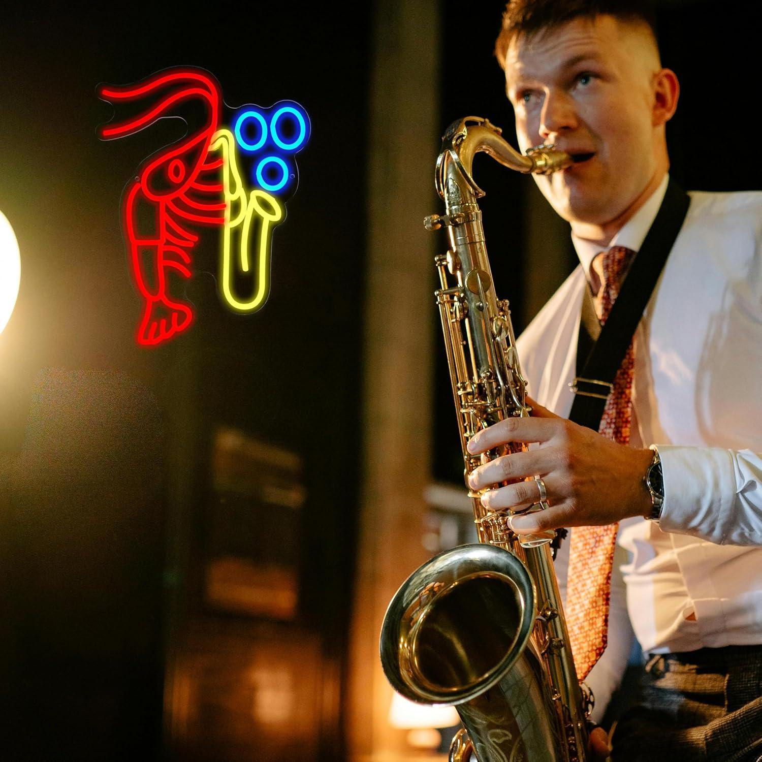 Lobster Saxophone Neon Sign Ja - Neon Sign Party ulasan dan harga