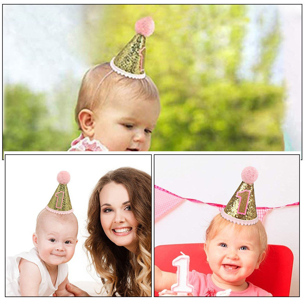 Pink Birthday Hat 1St Birthday - Party Hat Cone ulasan dan harga