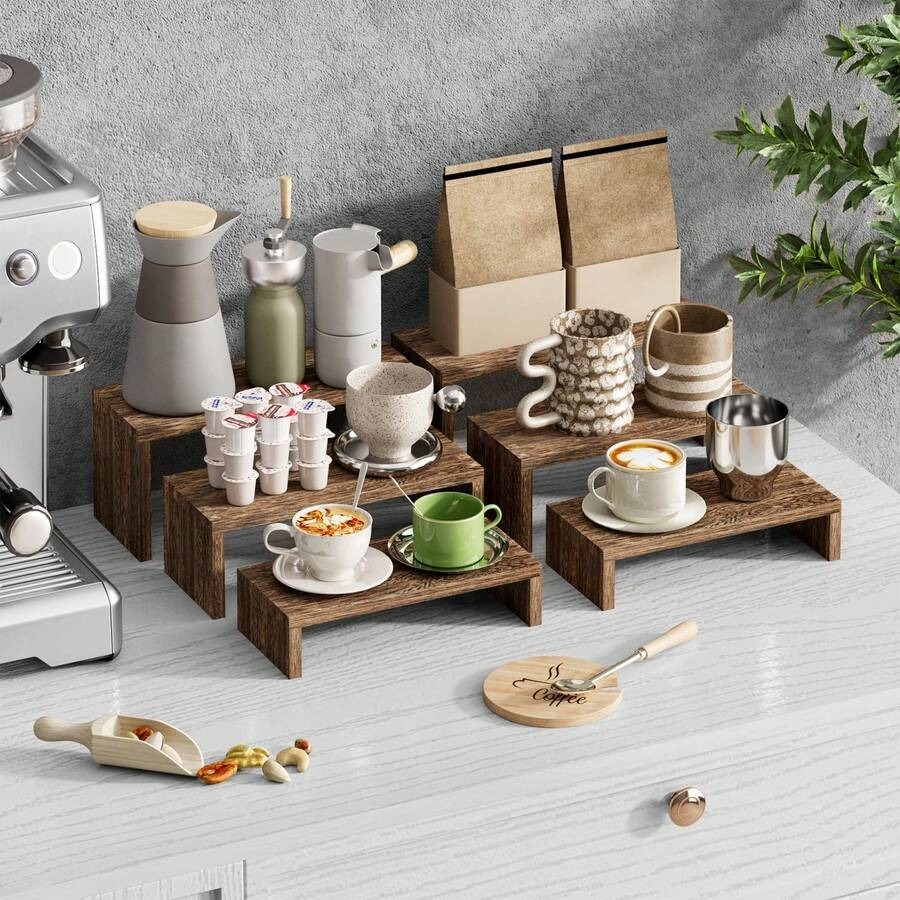 6pcs Display Wood Stand, Woode - Cupcake Stand Tier ulasan dan harga