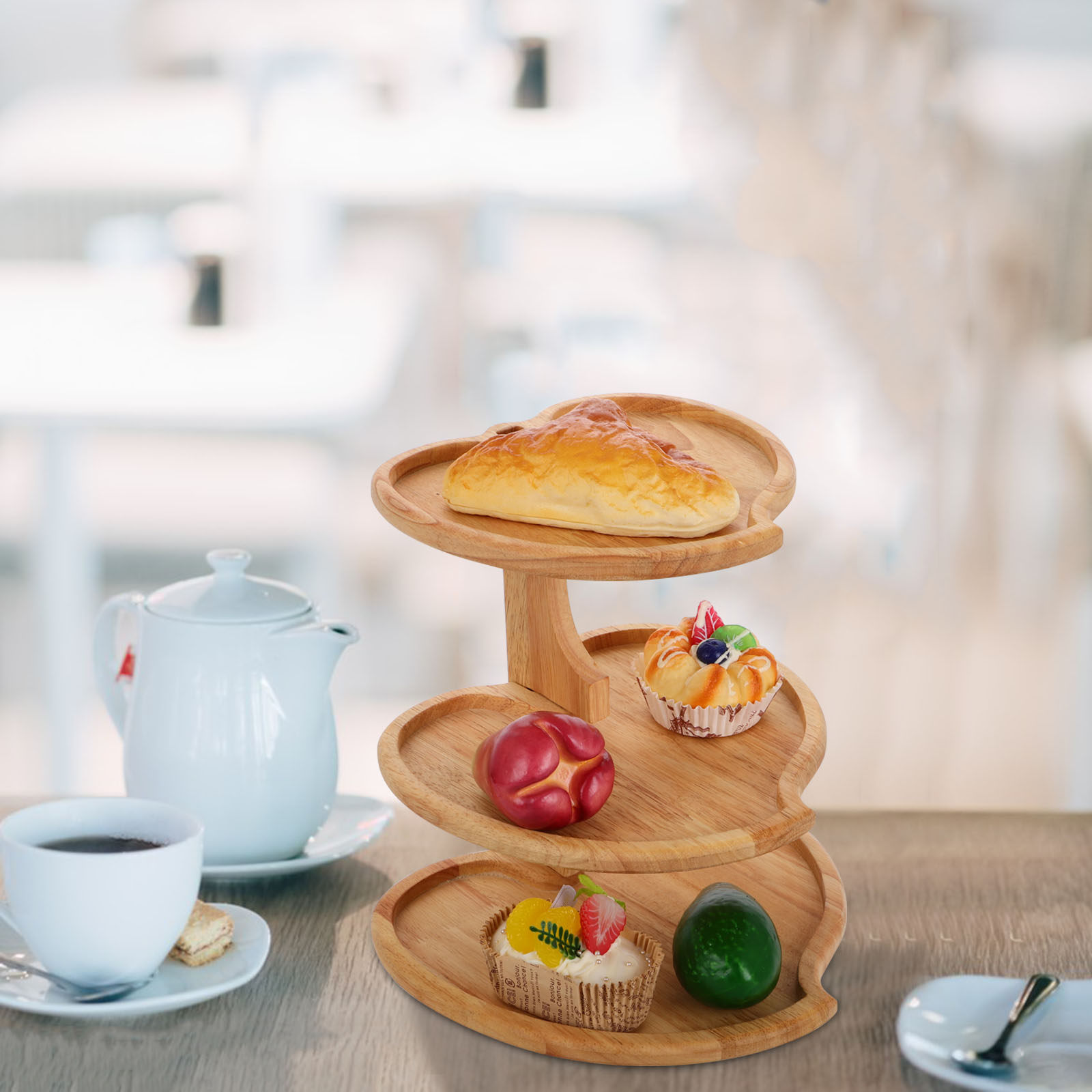 3 Tier Heart Shaped Wood Servi - Cupcake Stand Tier ulasan dan harga
