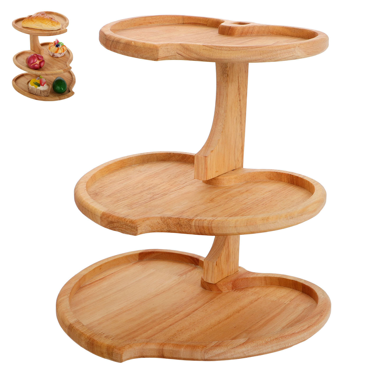3 Tier Heart Shaped Wood Servi - Cupcake Stand Tier ulasan dan harga