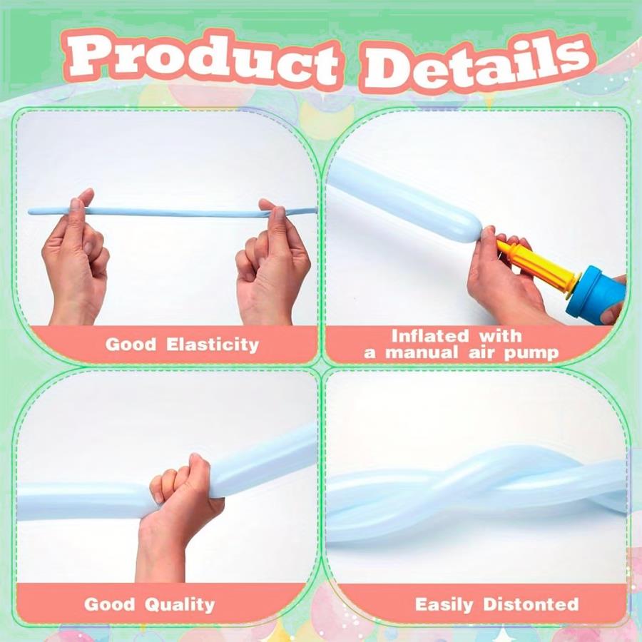 101/201pcs Long Strip Balloon  - Balloon Pump Hand ulasan dan harga