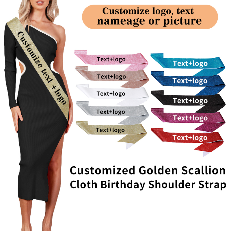 Diy Custom Glitter Satin Sash  - Birthday Sash Glitter ulasan dan harga