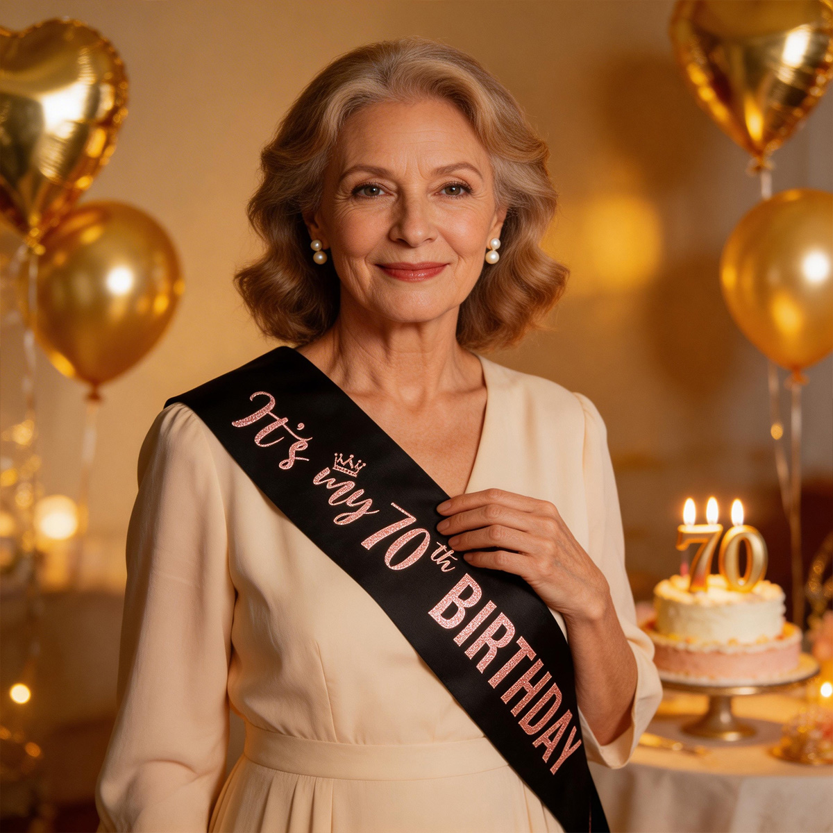 Premium Black It's My 70th Bir - Birthday Sash Glitter ulasan dan harga