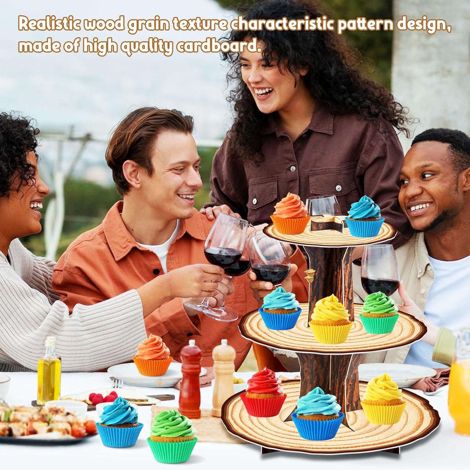 Wooden Cupcake Stand Decoratio - Cupcake Stand Tier ulasan dan harga