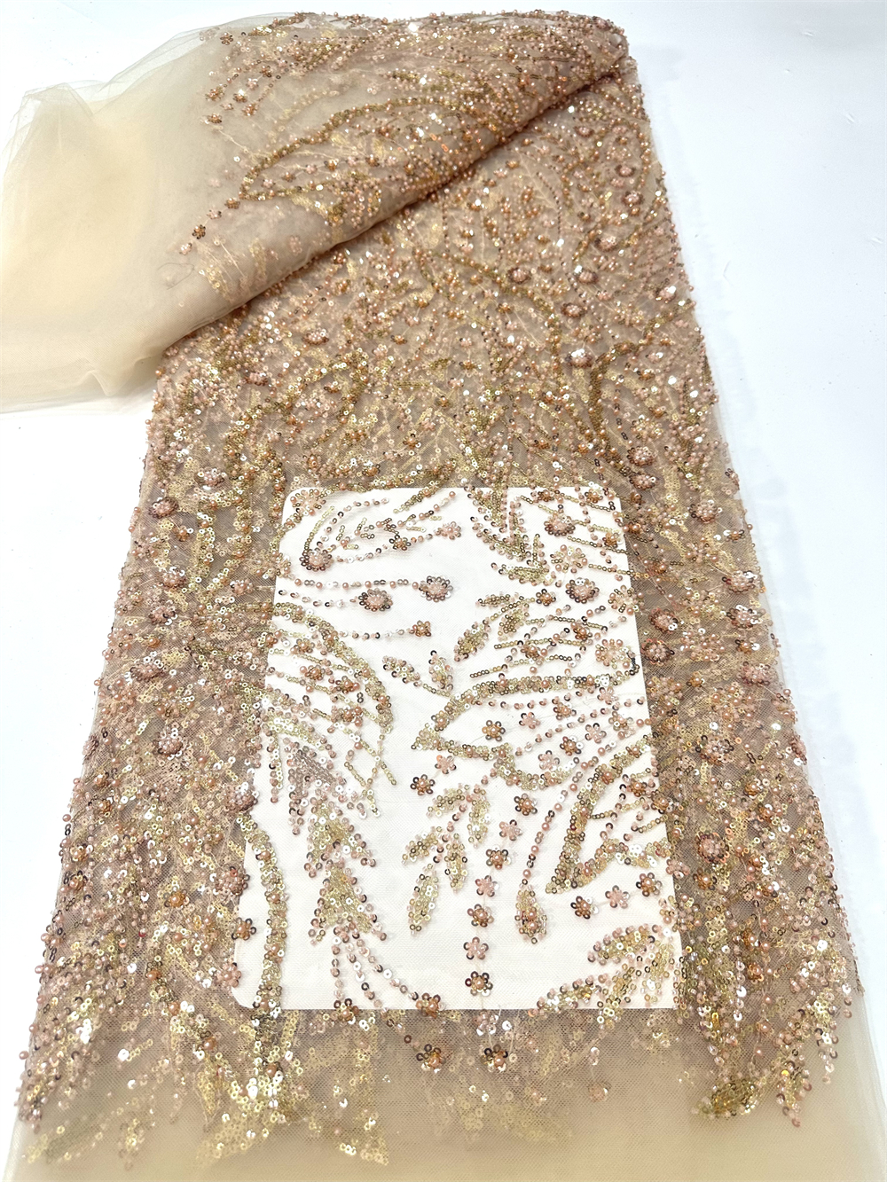 African Luxury French Beaded L - Glitter Tablecloth ulasan dan harga