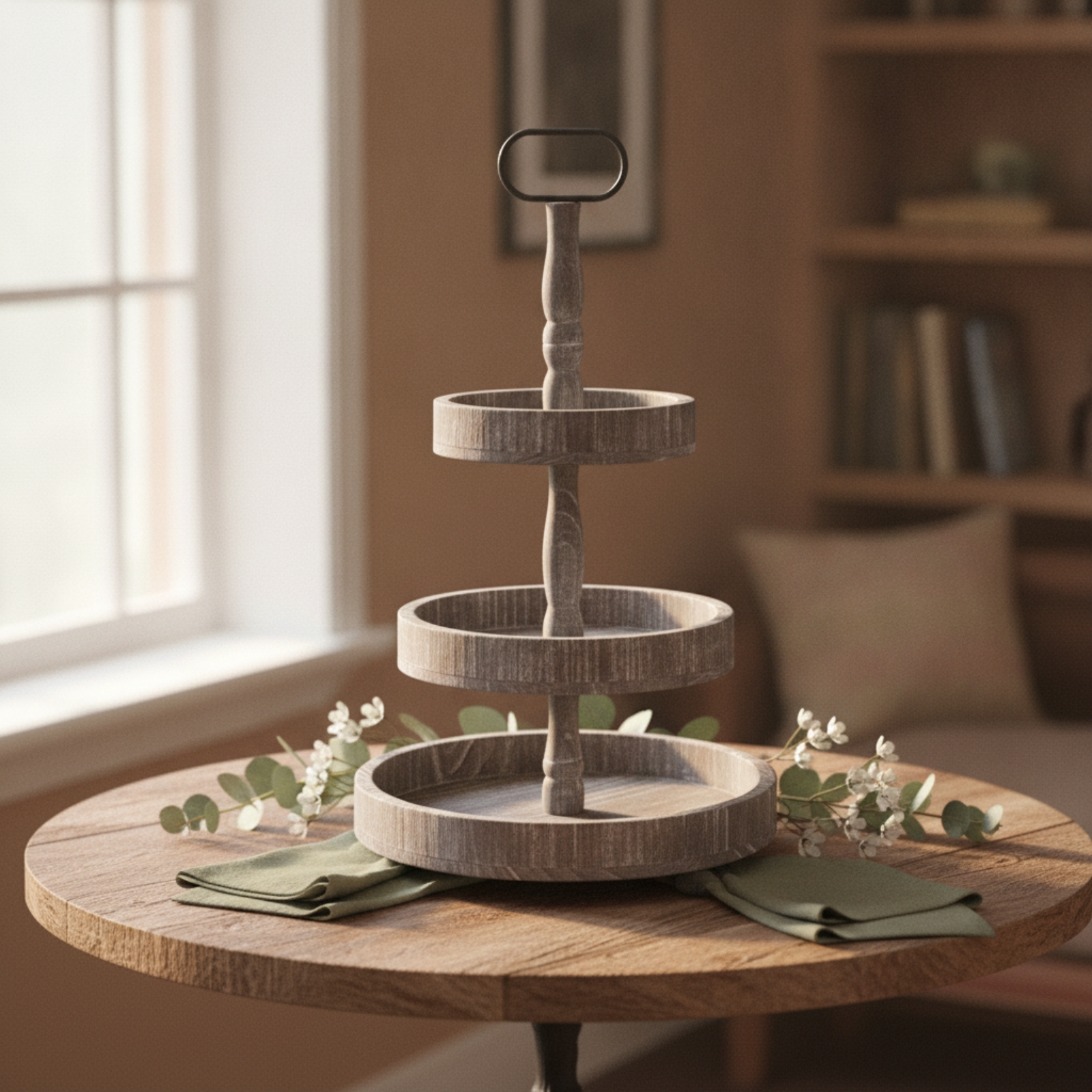 3-Tier Dessert Stand Rustic 3- - Cupcake Stand Tier ulasan dan harga