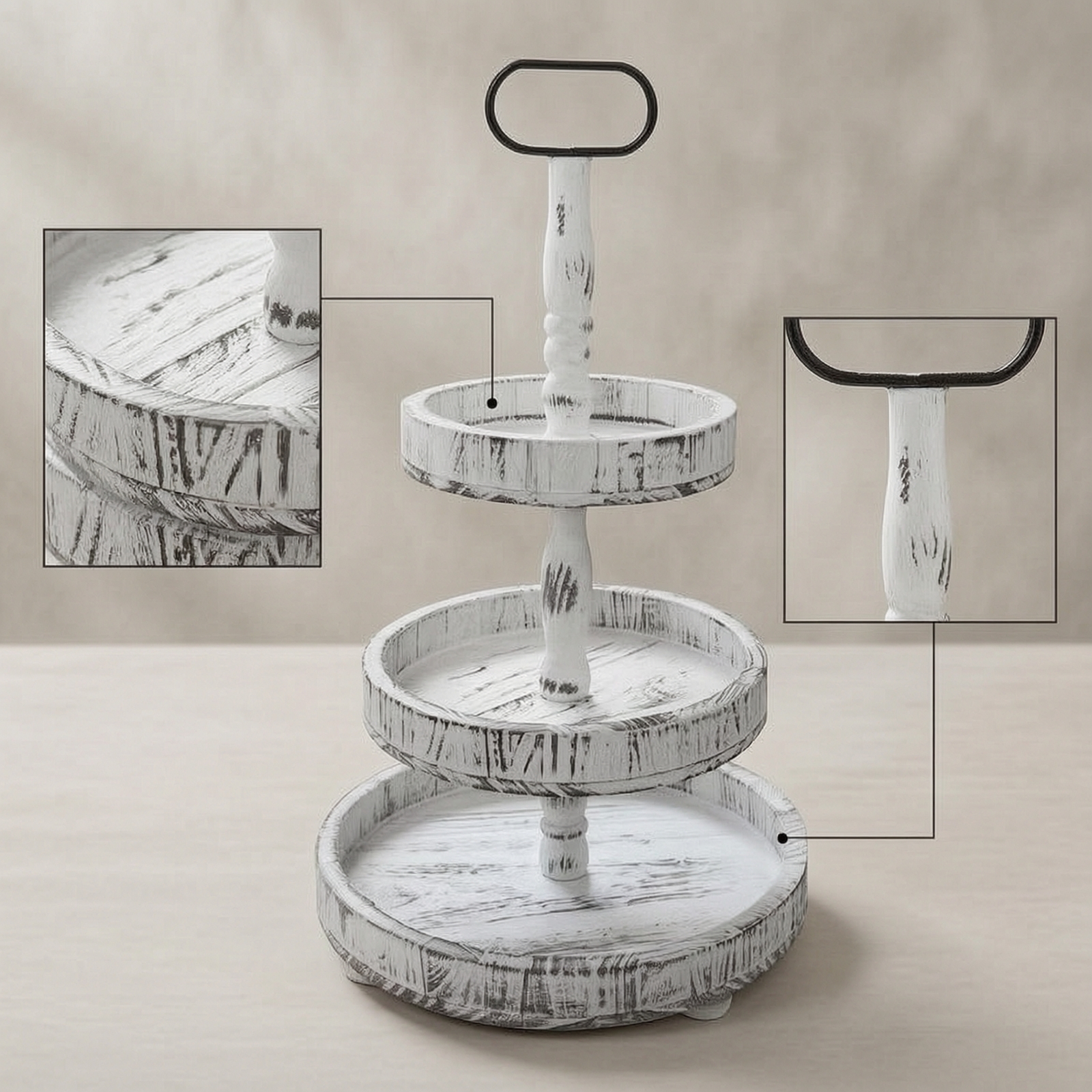 3-Tier Dessert Stand Rustic 3- - Cupcake Stand Tier ulasan dan harga