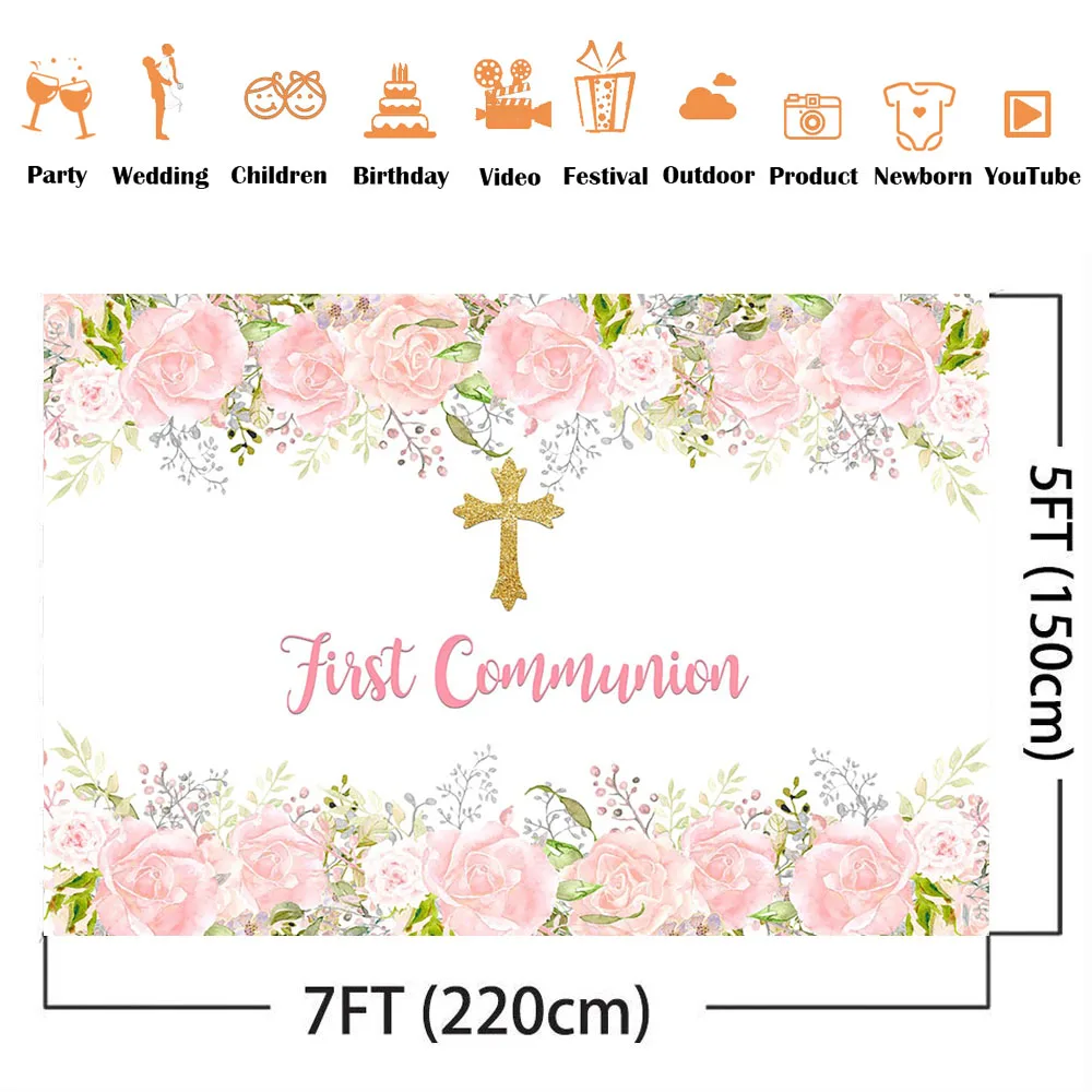 First Holy Communion Birthday  - Dessert Table Backdrop ulasan dan harga