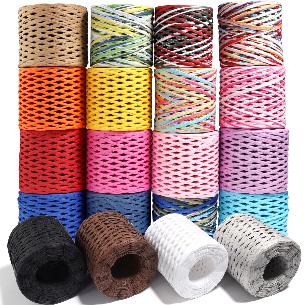 80-200M/Roll 4mm Colored Raffi - Paper Straw Color ulasan dan harga