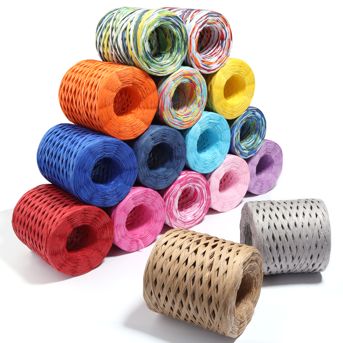 80-200M/Roll 4mm Colored Raffi - Paper Straw Color ulasan dan harga